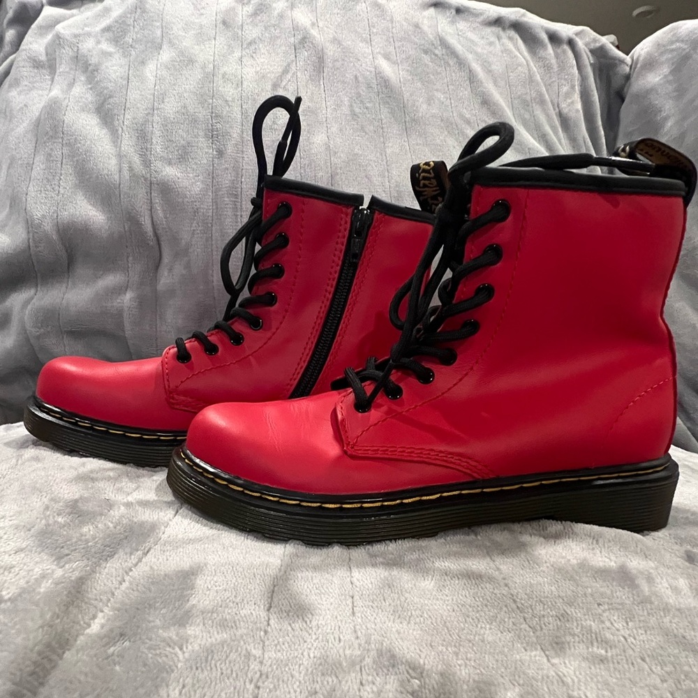 Girls Red Doc Martens Boots
